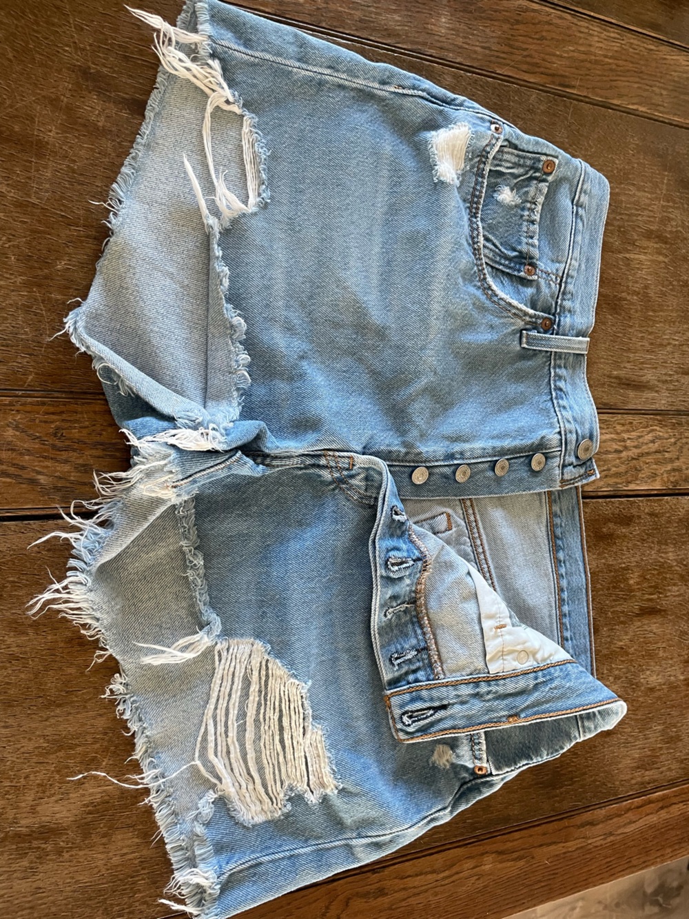 Levi’s Light Blue Distressed Women’s Denim Shorts